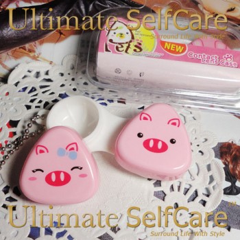 Happy Couple Contact Lens Casing CS-876 Mr & Mrs Pig (Pink)